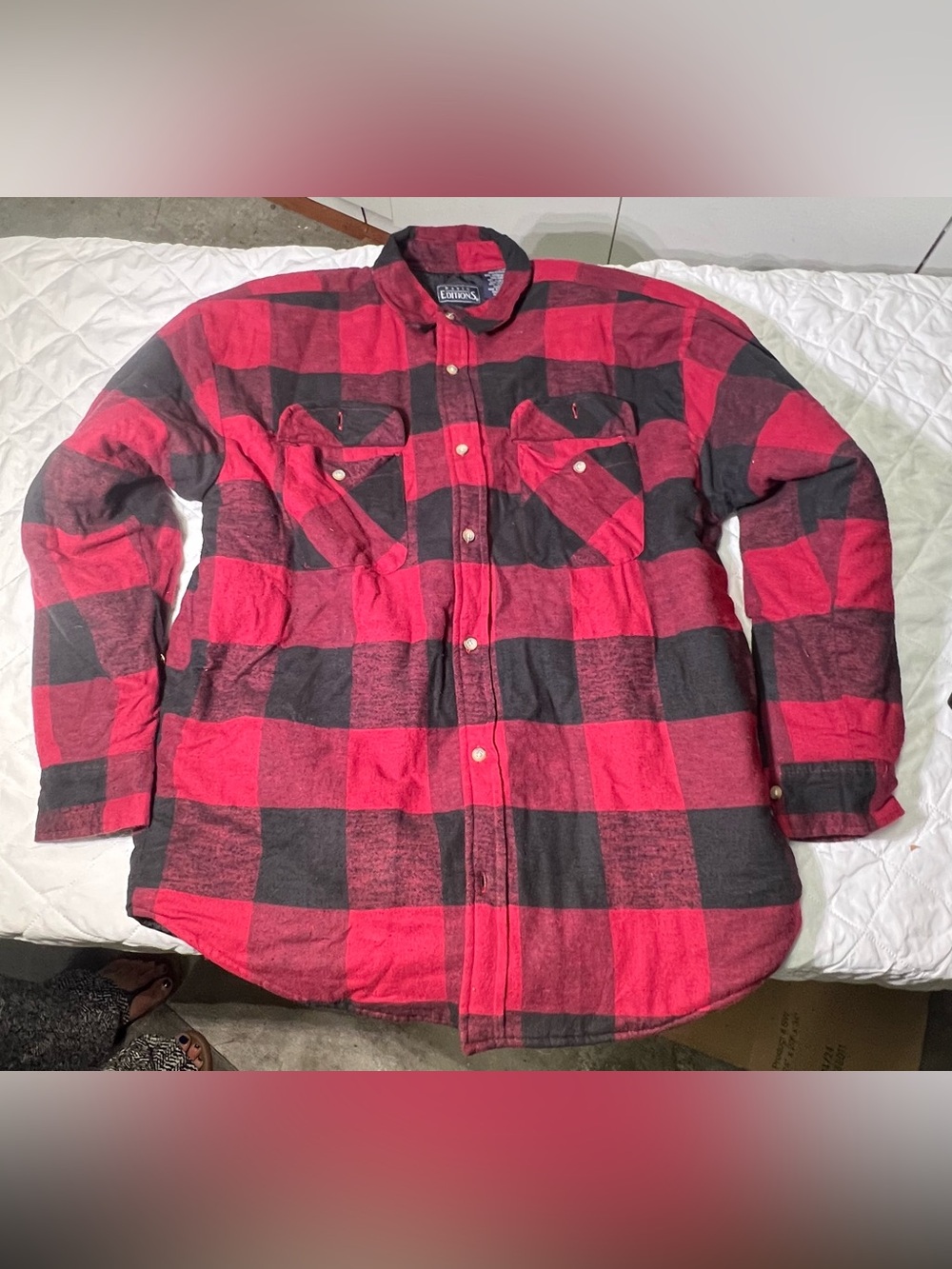 Basic Editions red and black plaid flannel shirt